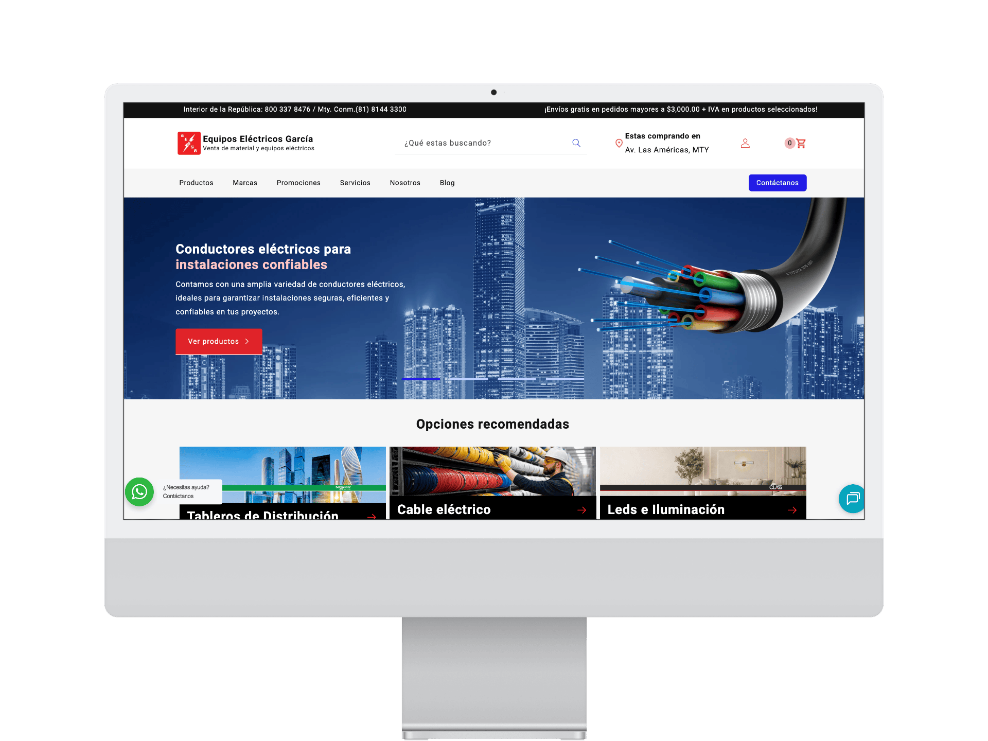 Contexto del proyecto <span class='color-primary'>EEGSA</span>: Rediseño de sitio y tienda en línea en Shopify alineados a la identidad de la marca.